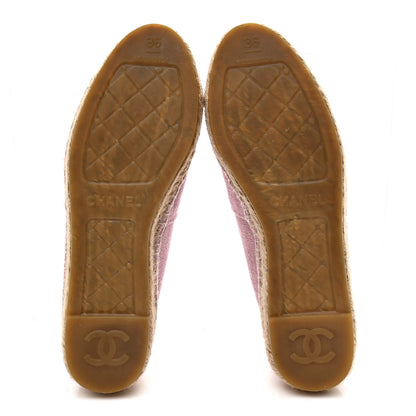 Chanel Toile Sequin CC Espadrilles 36 Pink Dark Pink 6 of 10