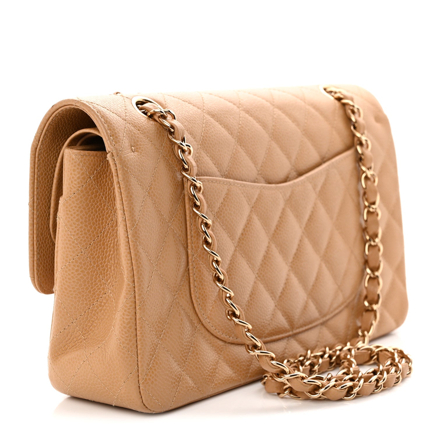 Chanel Caviar Quilted Medium Double Flap Beige 3 of 10
