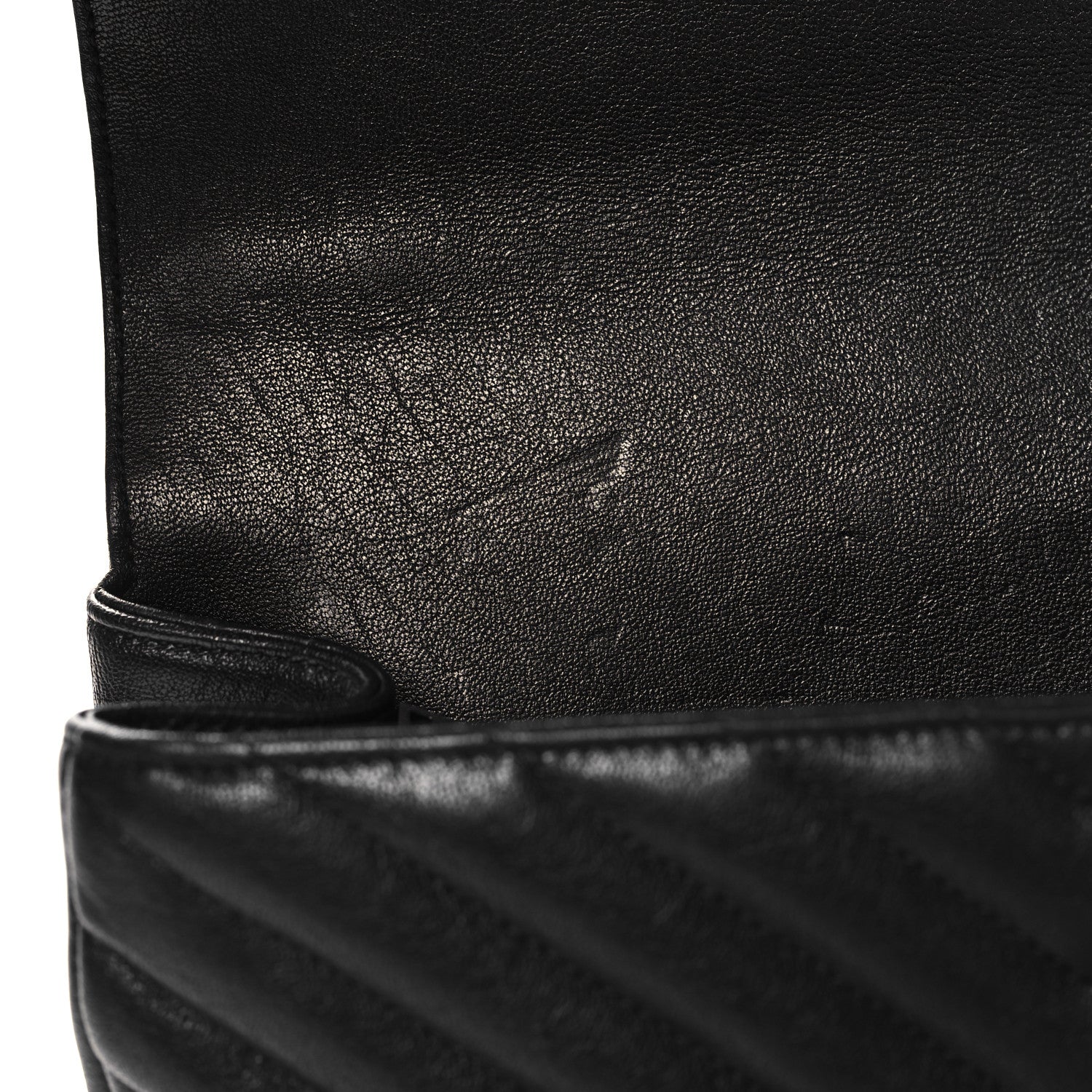 Saint Laurent Sheepskin Matelasse Chevron Monogram Medium College Bag Black 11 of 11