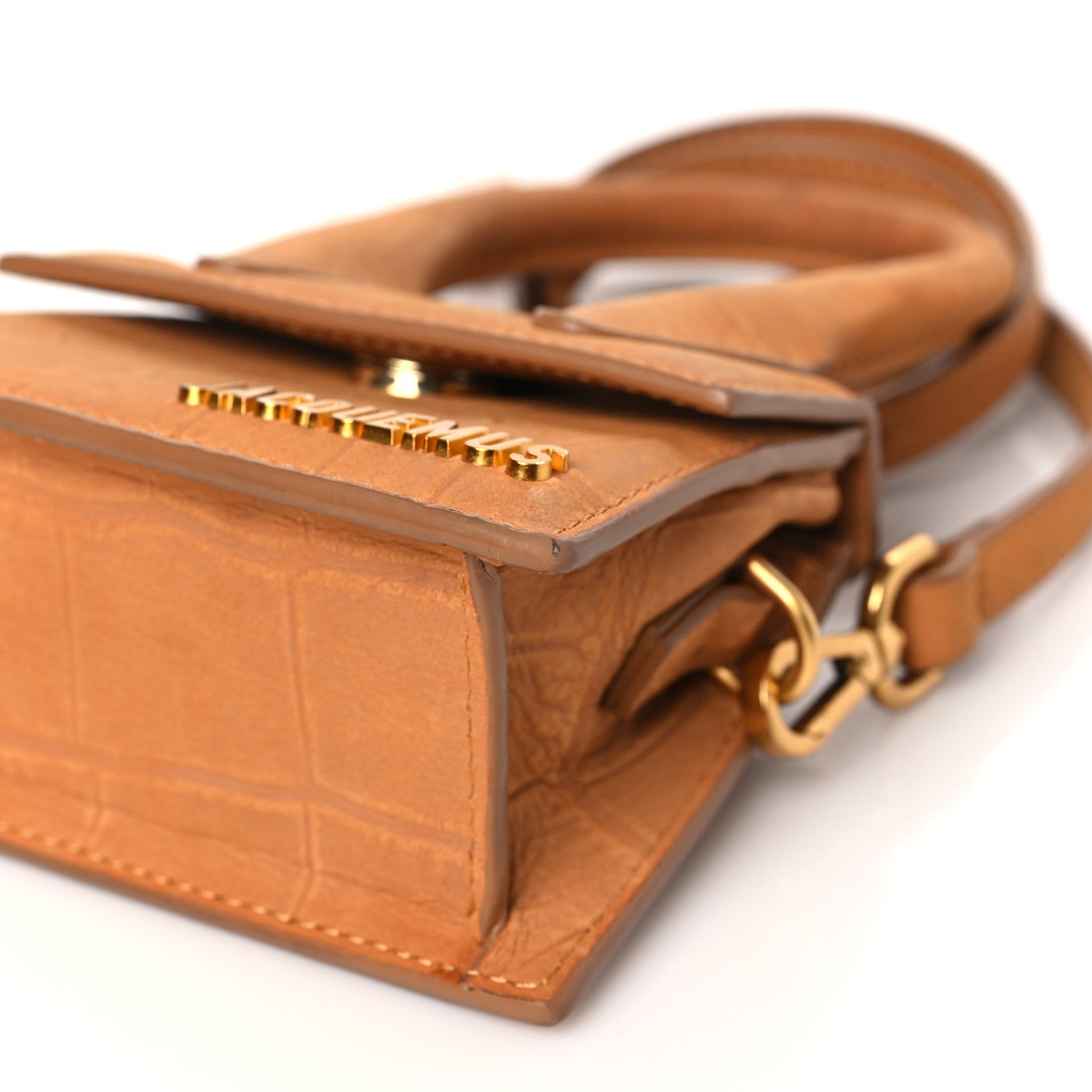 Jacquemus Suede Crocodile Embossed Le Chiquito Honey 9 of 13