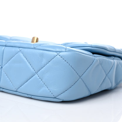 Chanel Lambskin Quilted Mini Lacquered Chain Flap Light Blue 9 of 12
