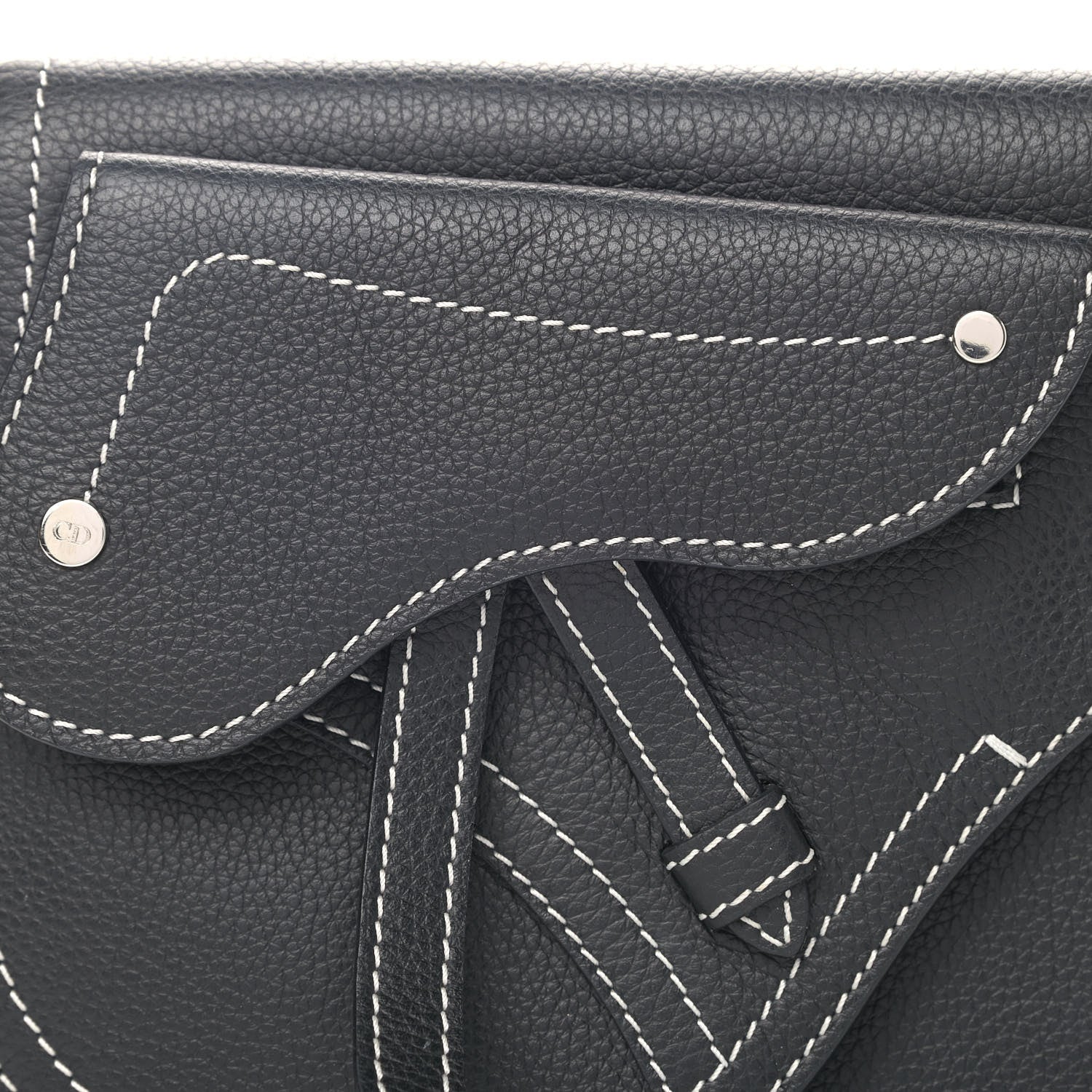 Christian Dior X KAWS Grained Calfskin Saddle Pouch Black 8 of 11