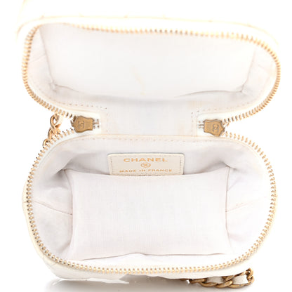 Chanel Caviar Quilted Mini Top Handle Vanity With Chain White 4 of 9