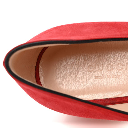 Gucci Kid Scamosciato GG Marmont Fringe 50mm Loafer Pumps 39 Vulcanic Red 8 of 10