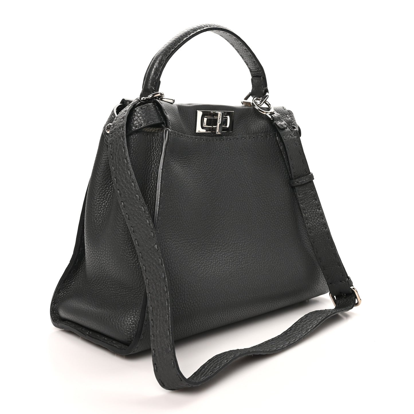Cuoio Romano Selleria Bi-Color Medium Peekaboo Iconic Satchel Asfalto Latte
