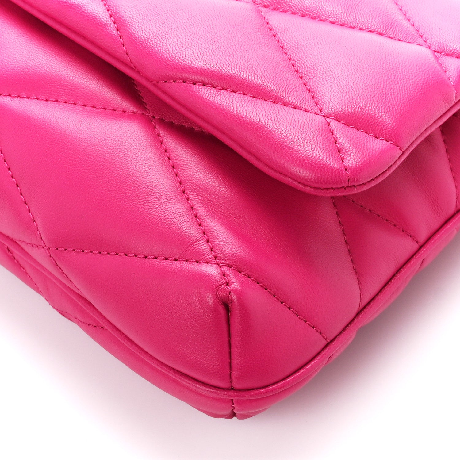 Saint Laurent Lambskin Quilted Le 57 Diamond Shoulder Bag Pink 10 of 10