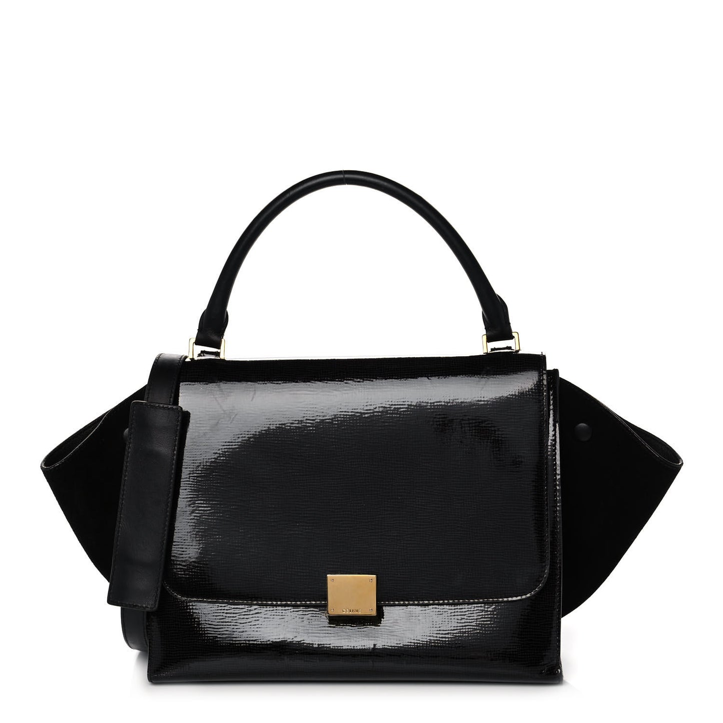 Patent Suede Medium Trapeze Black