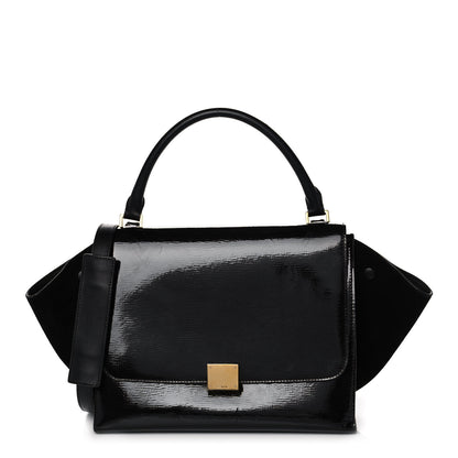 Celine Patent Suede Medium Trapeze Black 1 of 22