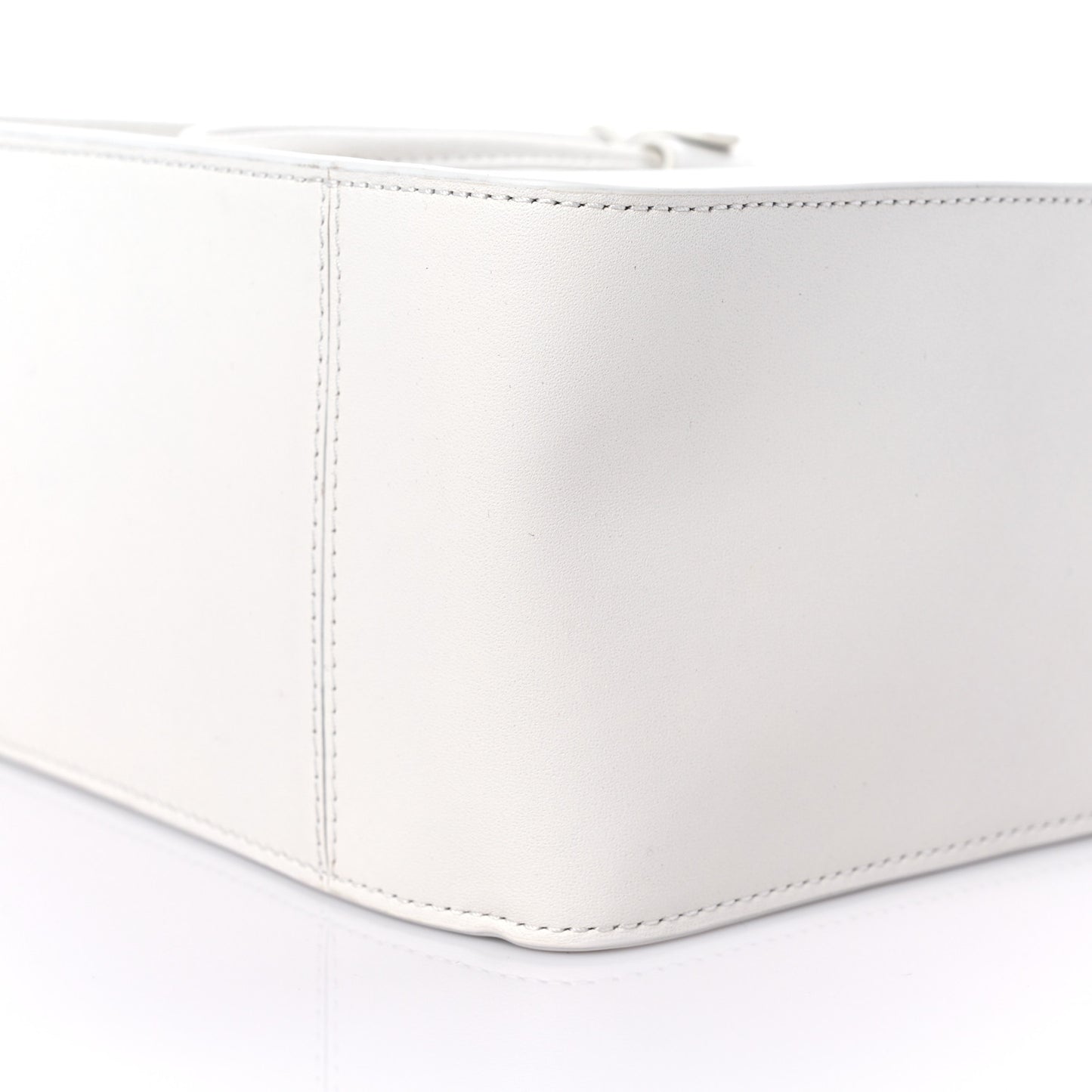 Smooth Calfskin Mini Soleil Bucket Bag White