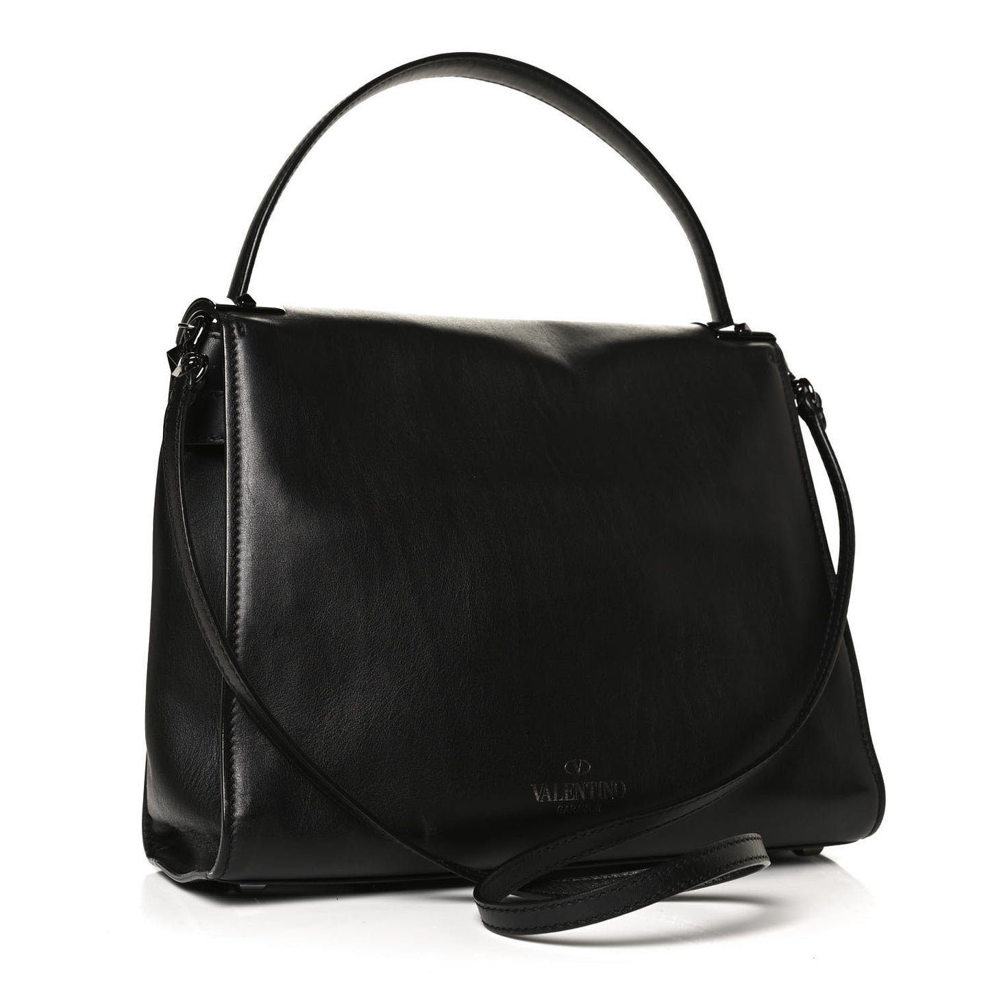 Calfskin Medium My Rockstud Frame Bag Black