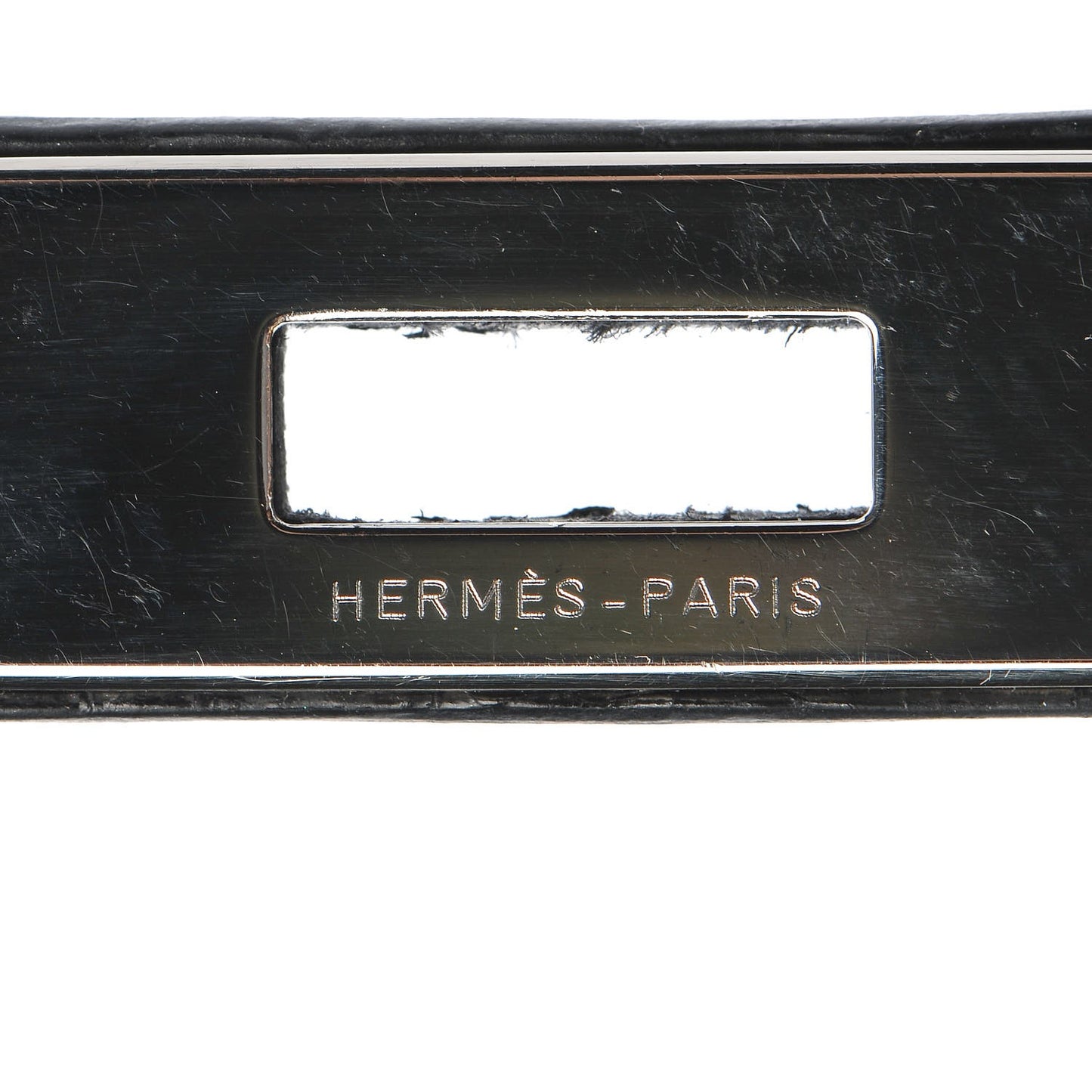 Shiny Niloticus Crocodile Kelly Cut Pochette Black