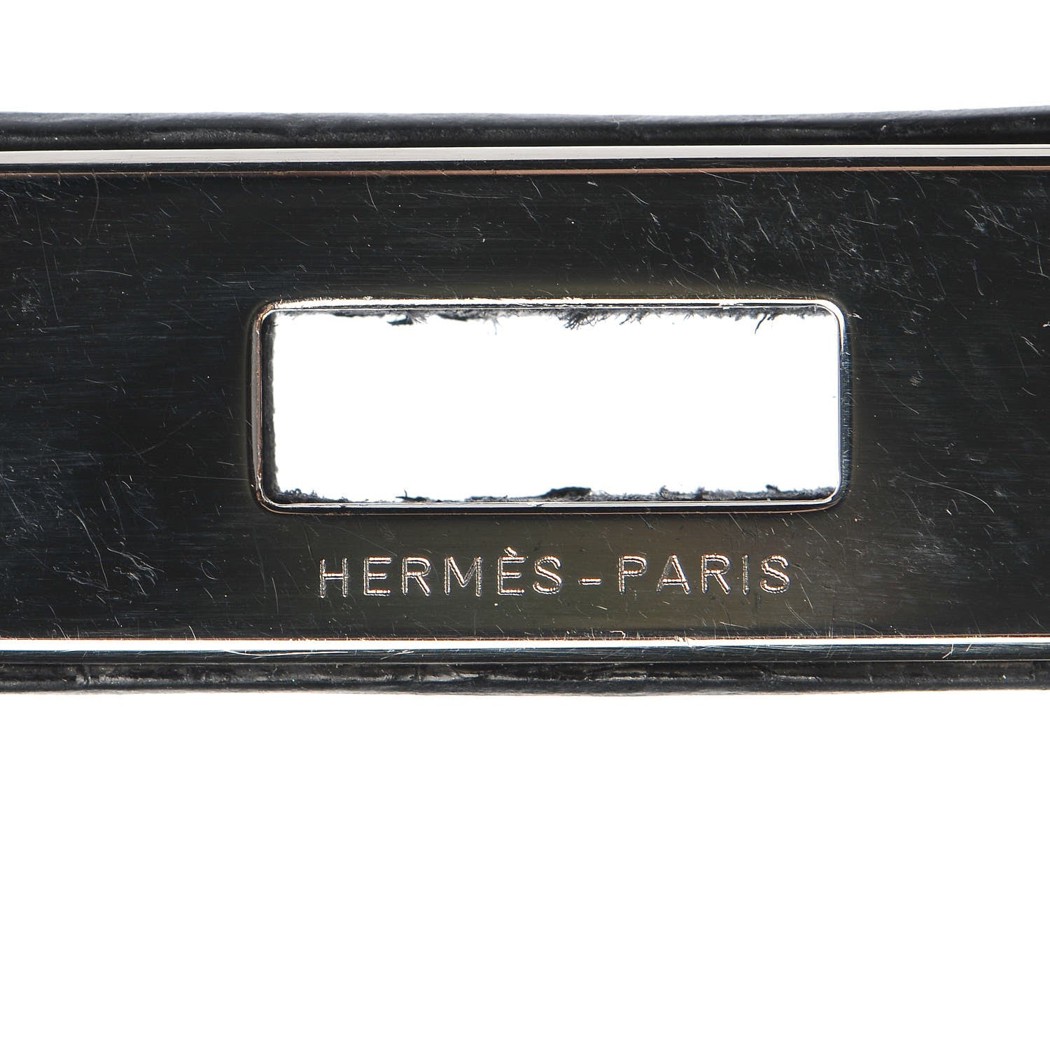 Hermes Shiny Niloticus Crocodile Kelly Cut Pochette Black 13 of 21