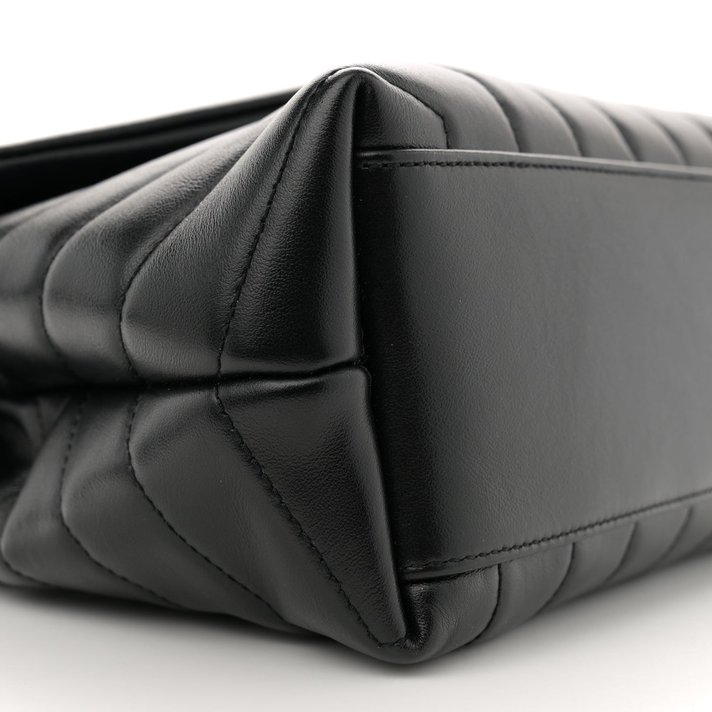 Calfskin Y Quilted Monogram Small Loulou Chain Satchel Black
