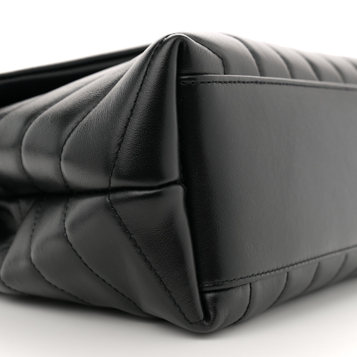 Saint Laurent Calfskin Y Quilted Monogram Small Loulou Chain Satchel Black 9 of 10