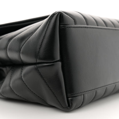 Saint Laurent Calfskin Y Quilted Monogram Small Loulou Chain Satchel Black 9 of 10
