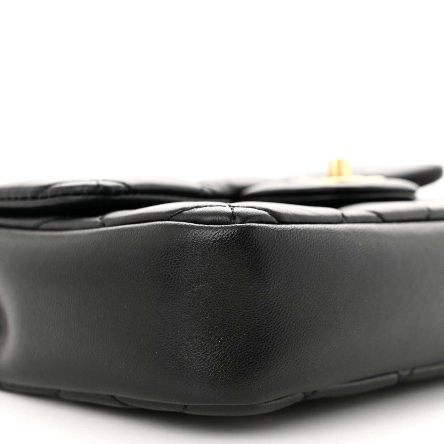 Lambskin Quilted Mini Heart Charms Flap Black