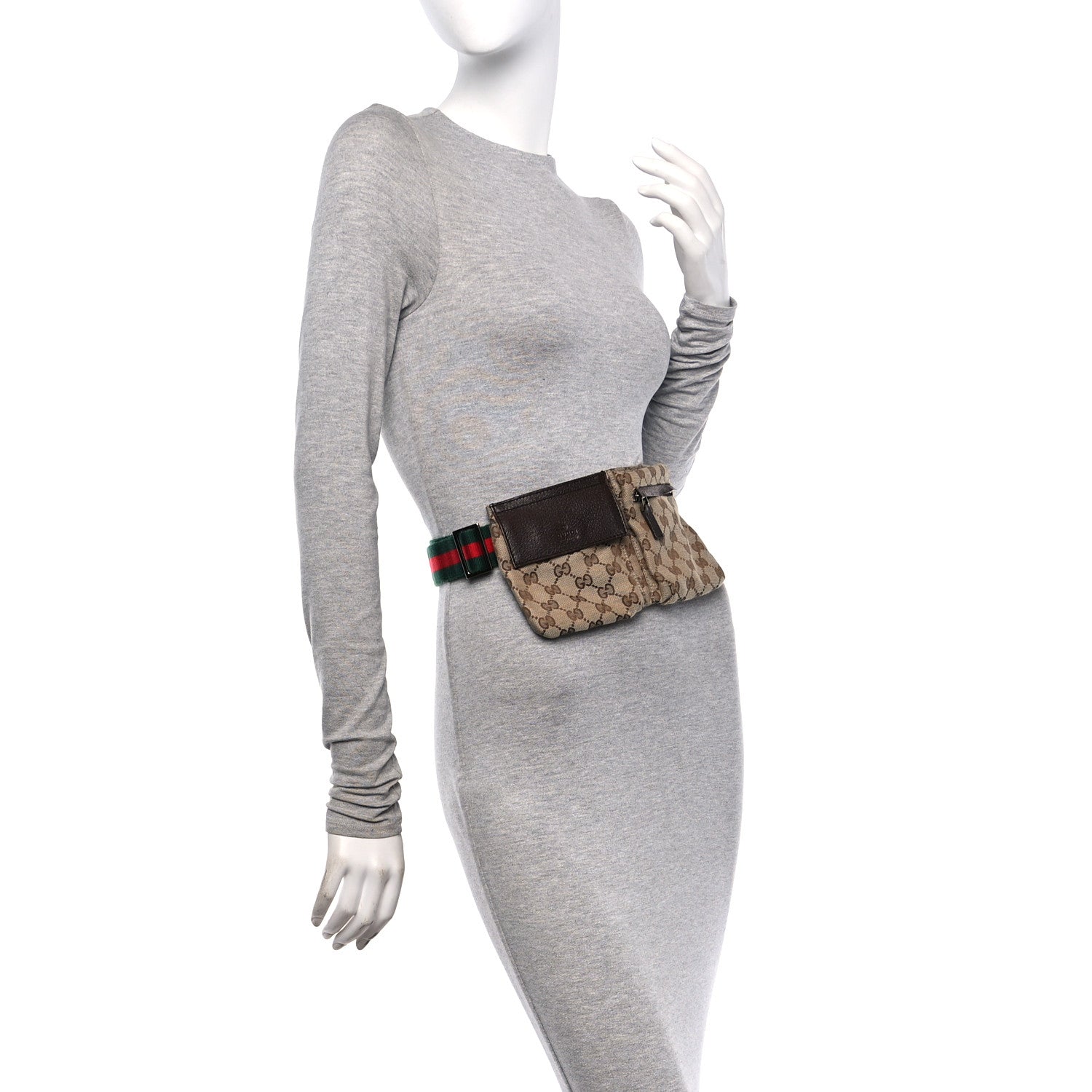 Gucci Monogram Web Belt Bag Dark Brown 2 of 13