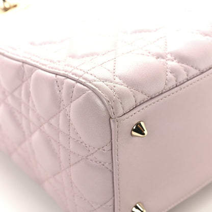 Christian Dior Pearly Lambskin Cannage Medium Lady Dior Lotus 10 of 11