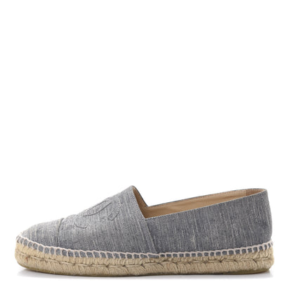 Chanel Striated Suede Espadrilles 39 Dark Grey 1 of 11