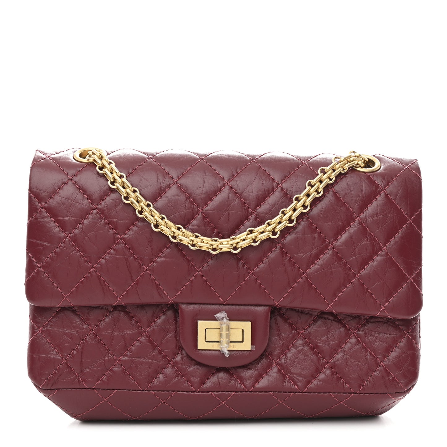 Aged Calfskin Quilted 2.55 Reissue 225 Flap Burgundy