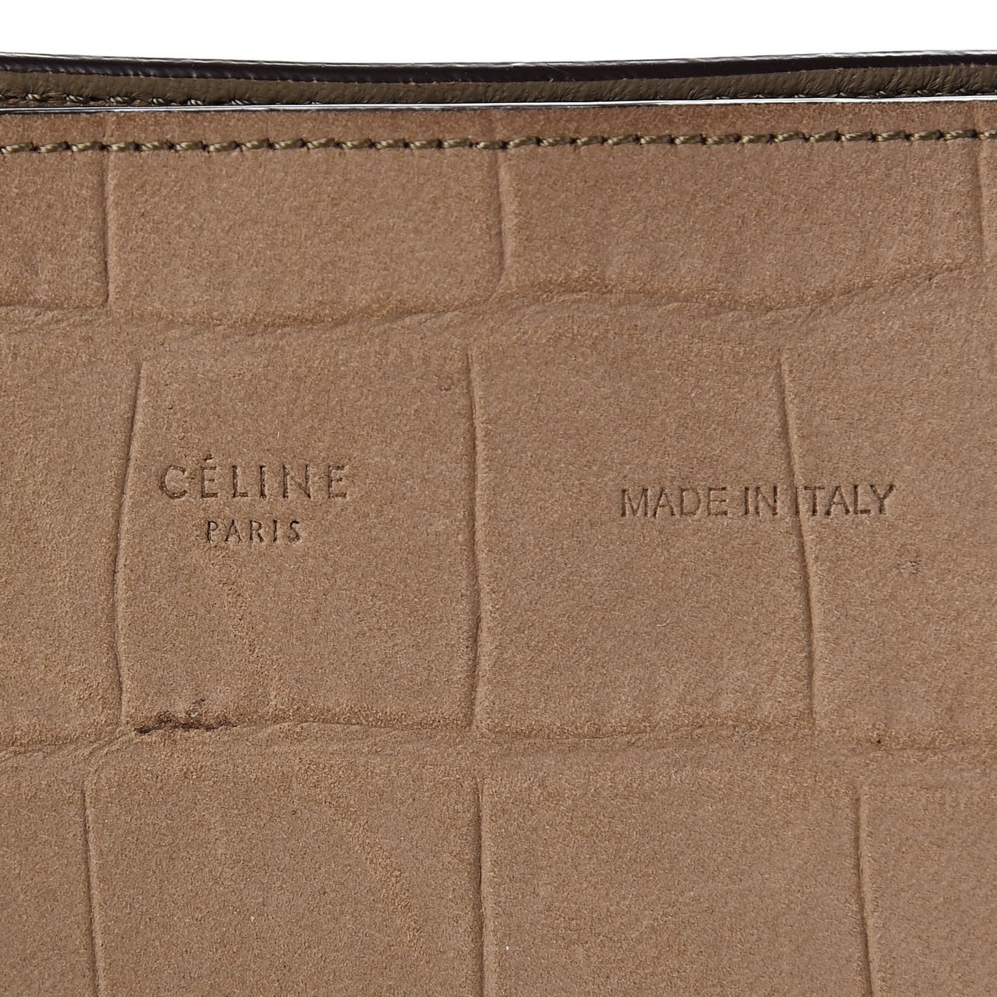 Crocodile Embossed Nubuck Small Belt Cabas Phantom Beige