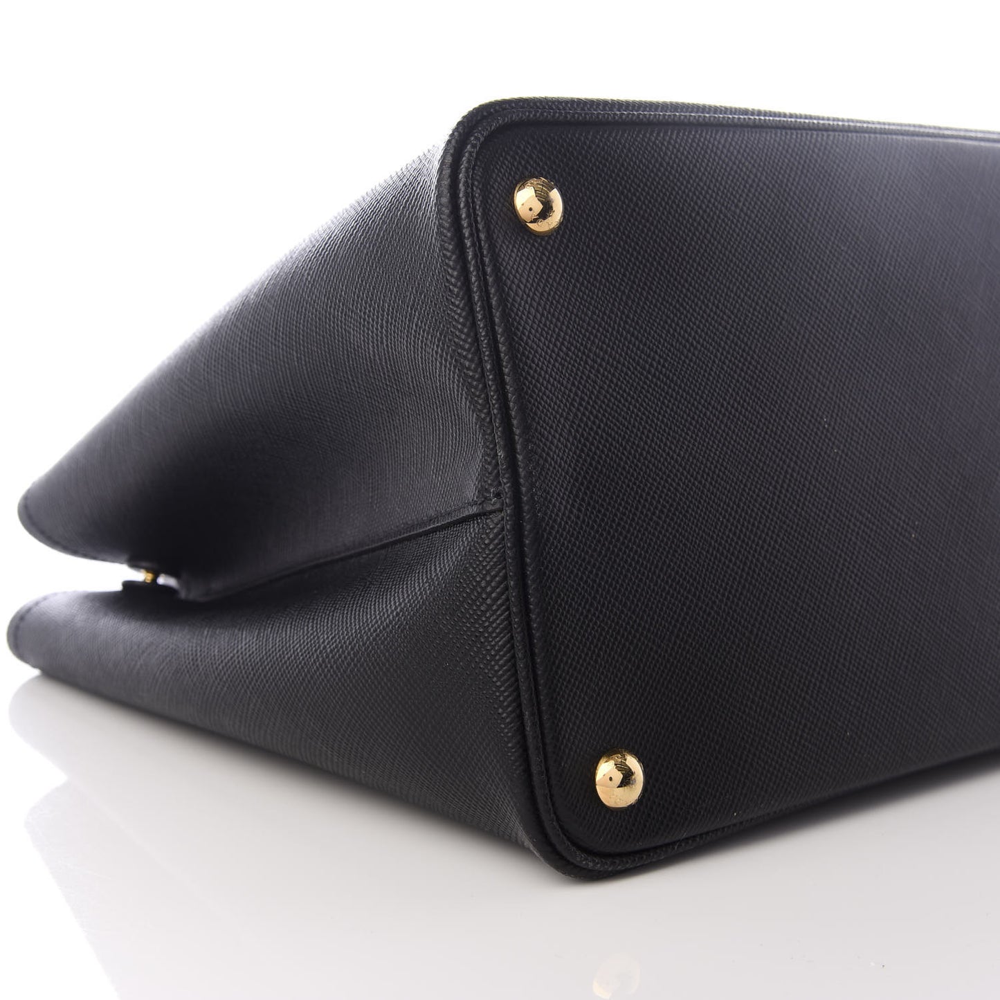 Saffiano Cuir Large Double Bag Black Fuoco