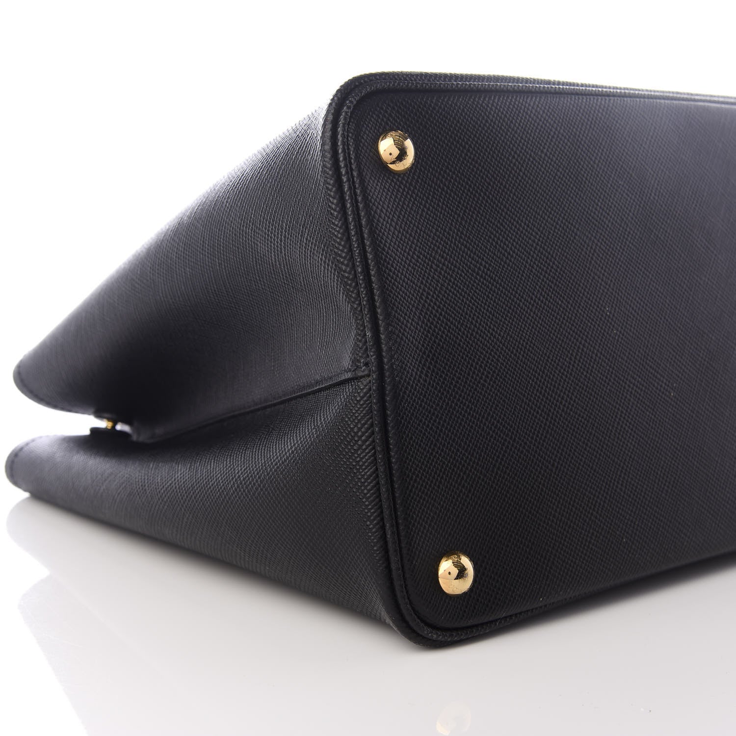 Prada Saffiano Cuir Large Double Bag Black Fuoco 5 of 8