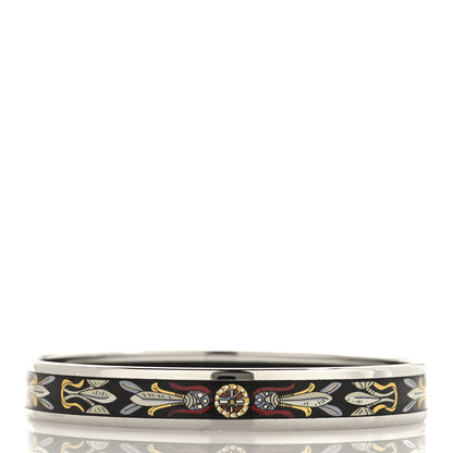 Hermes Enamel Printed Narrow Dreamcatchers Bracelet 70 Black 3 of 6