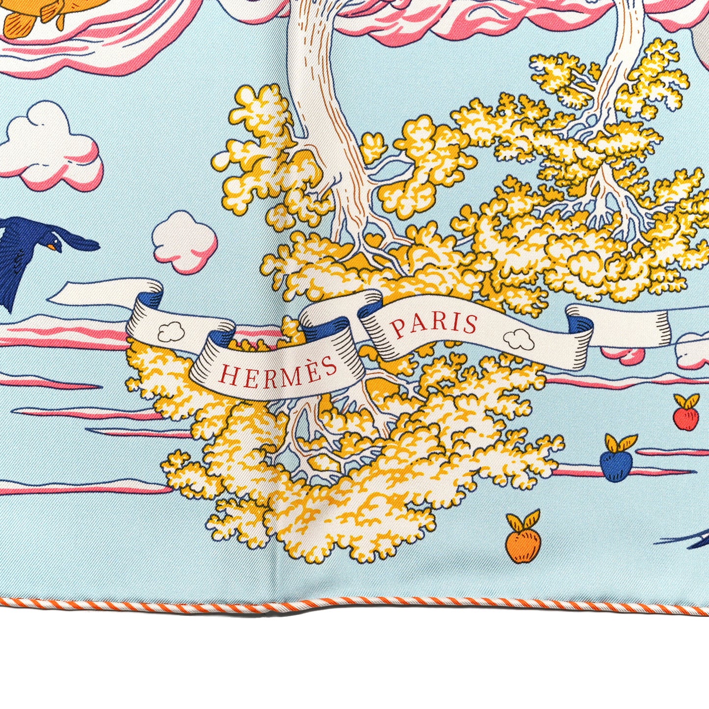 Silk Sur Mon Nuage Scarf 90 Creme Bleu Clair