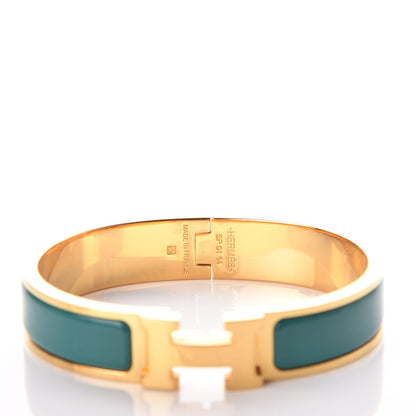 Hermes Enamel Narrow Clic Clac H Bracelet PM Vert Bleuete 3 of 7