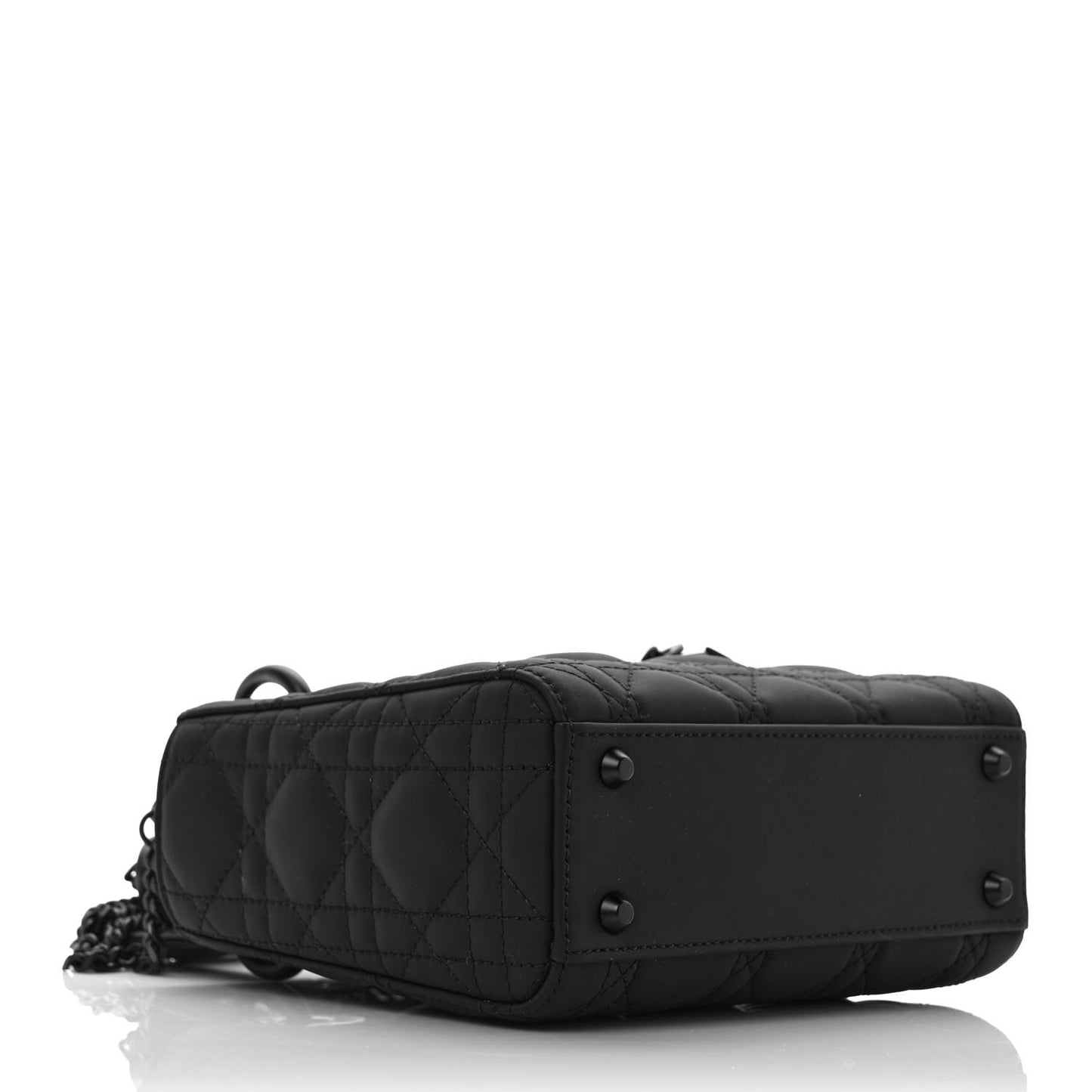Ultra Matte Calfskin Cannage Mini Lady Dior Black