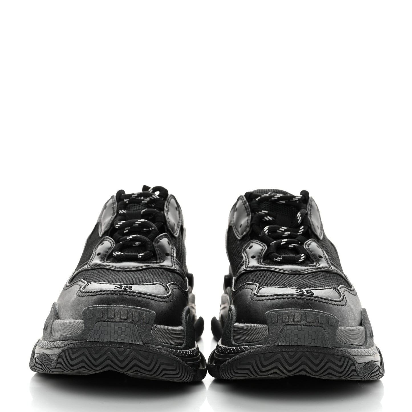 Fabric Mesh Womens Triple S Sneakers 38 Black