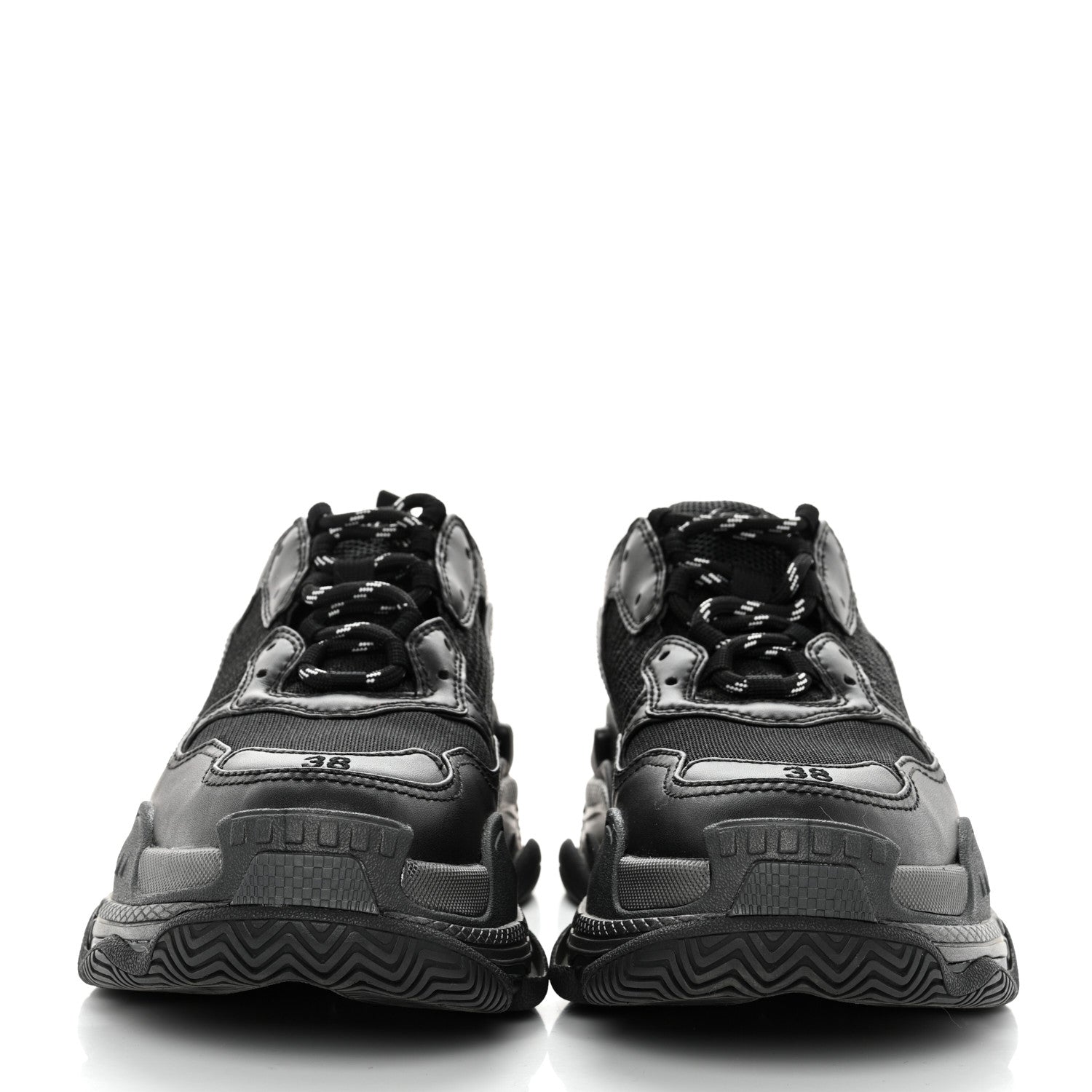 Balenciaga Fabric Mesh Womens Triple S Sneakers 38 Black 2 of 8