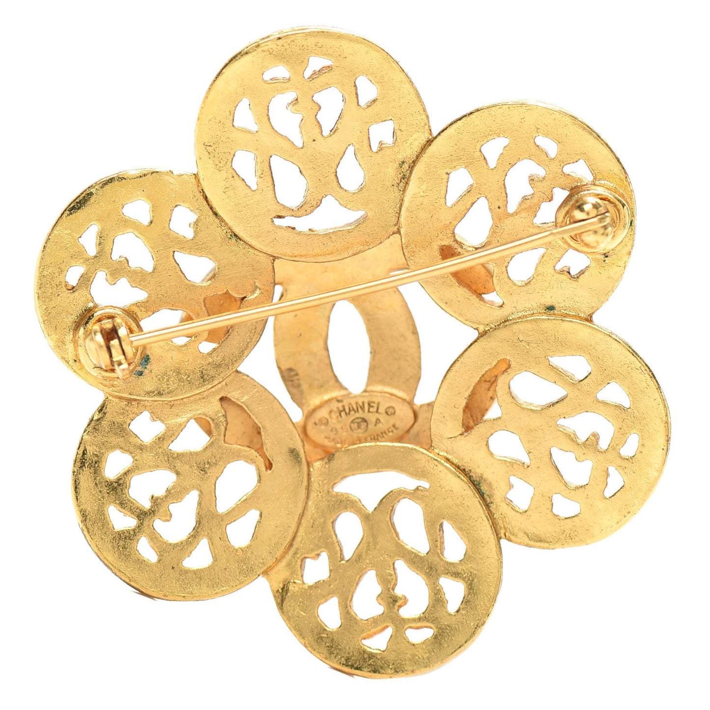 CC Flower Brooch Gold