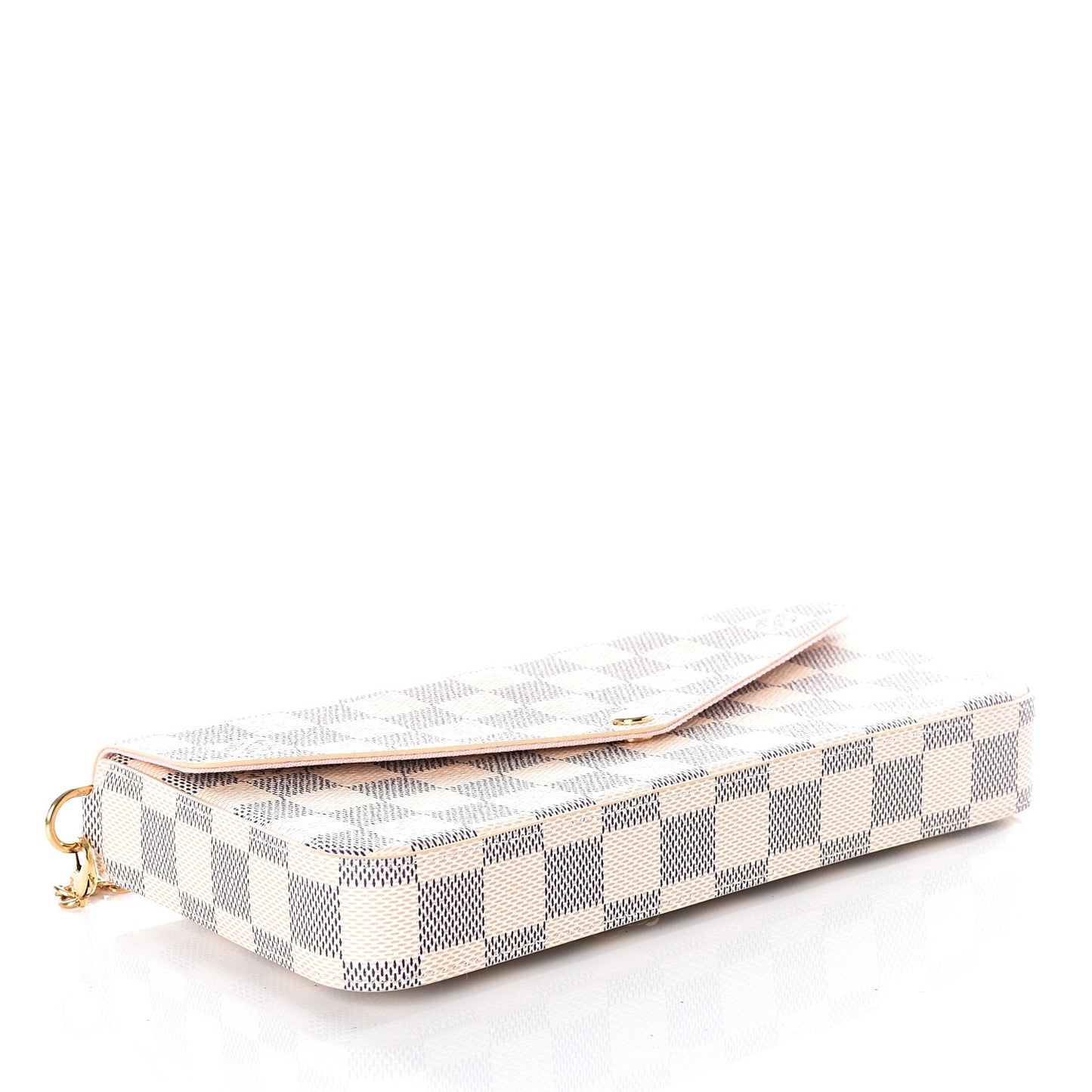 Damier Azur Pochette Felicie Chain Wallet Rose Ballerine