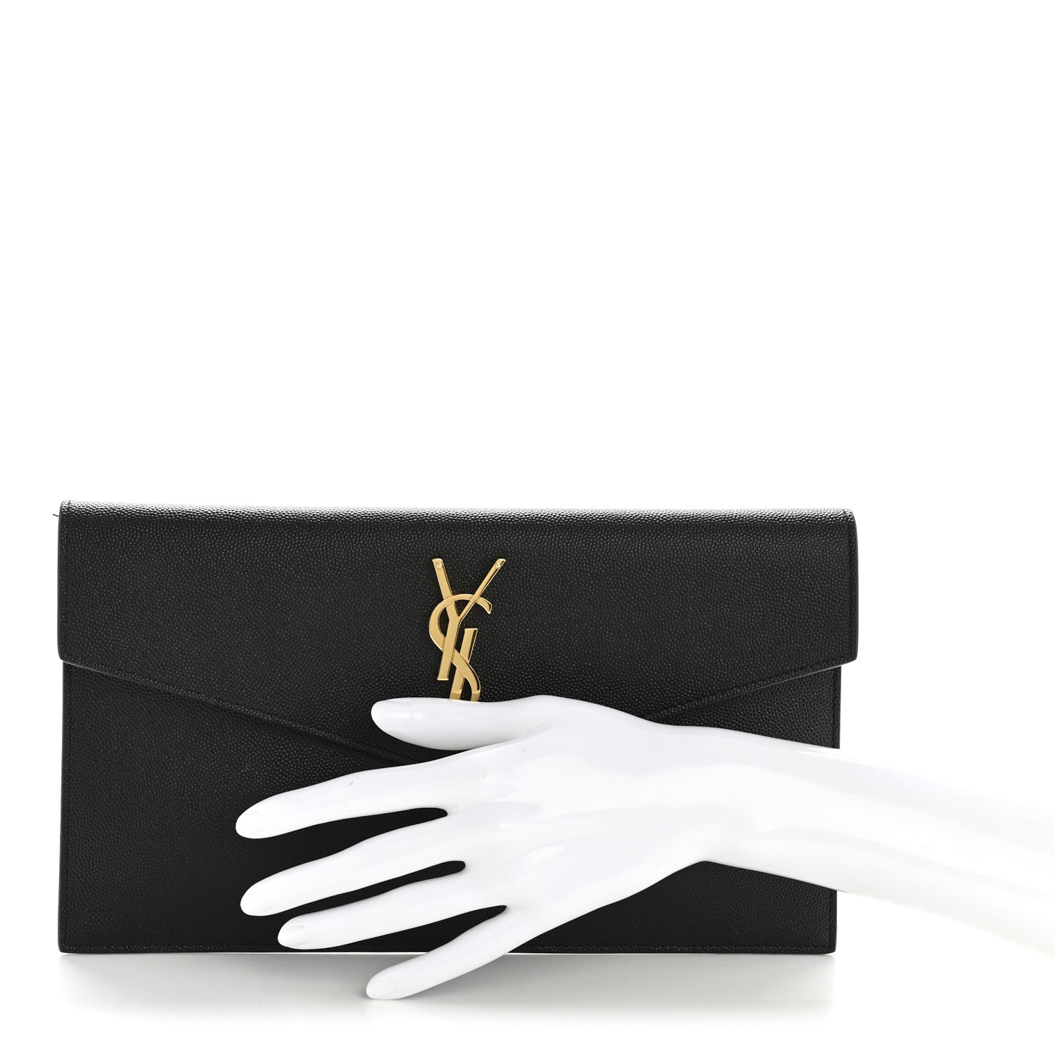 Saint Laurent Grain De Poudre Uptown Pouch Black 2 of 9