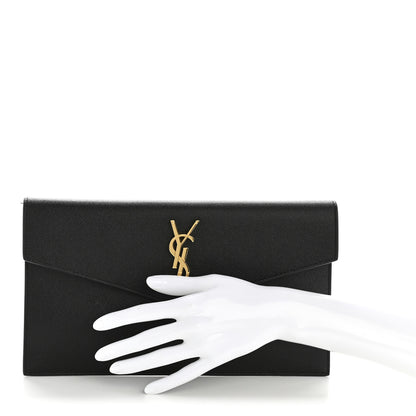 Saint Laurent Grain De Poudre Uptown Pouch Black 2 of 9