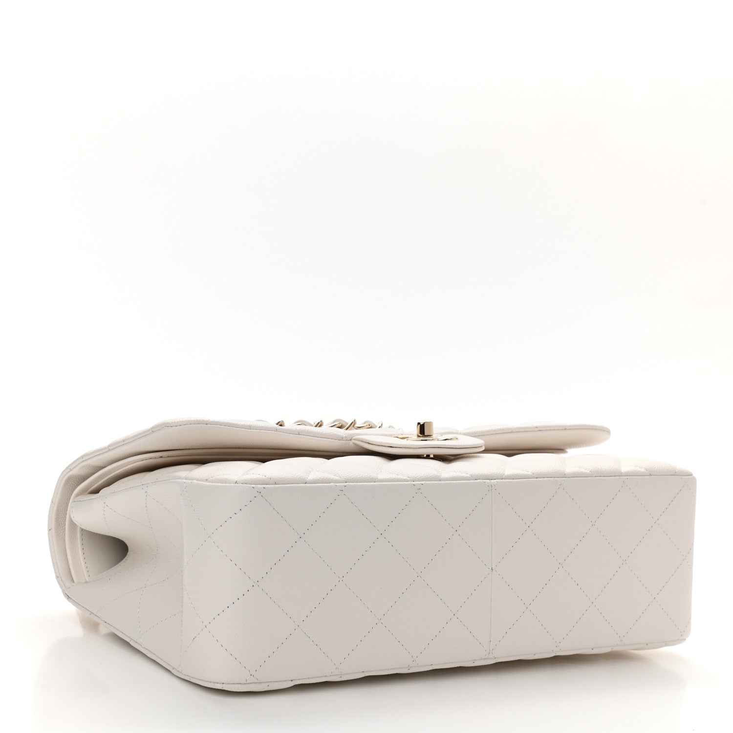 Chanel Caviar Quilted Jumbo Double Flap White 4 of 11