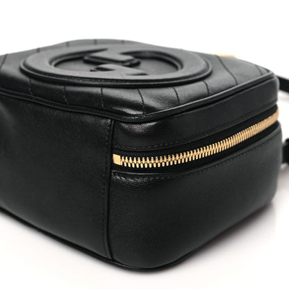 Gucci Sakai Be Green Calfskin Diagonal Stitched Blondie Top Handle Bag Black 10 of 11