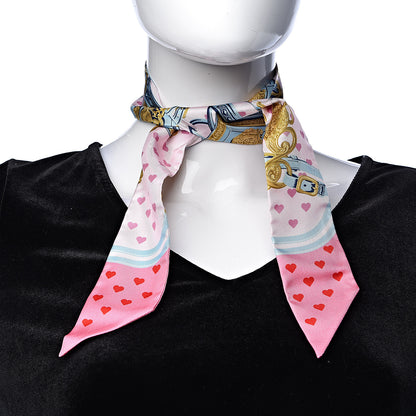 Hermes Silk Brides de Gala Love Twilly Rose Pale Bleu Glacier Rose 2 of 5