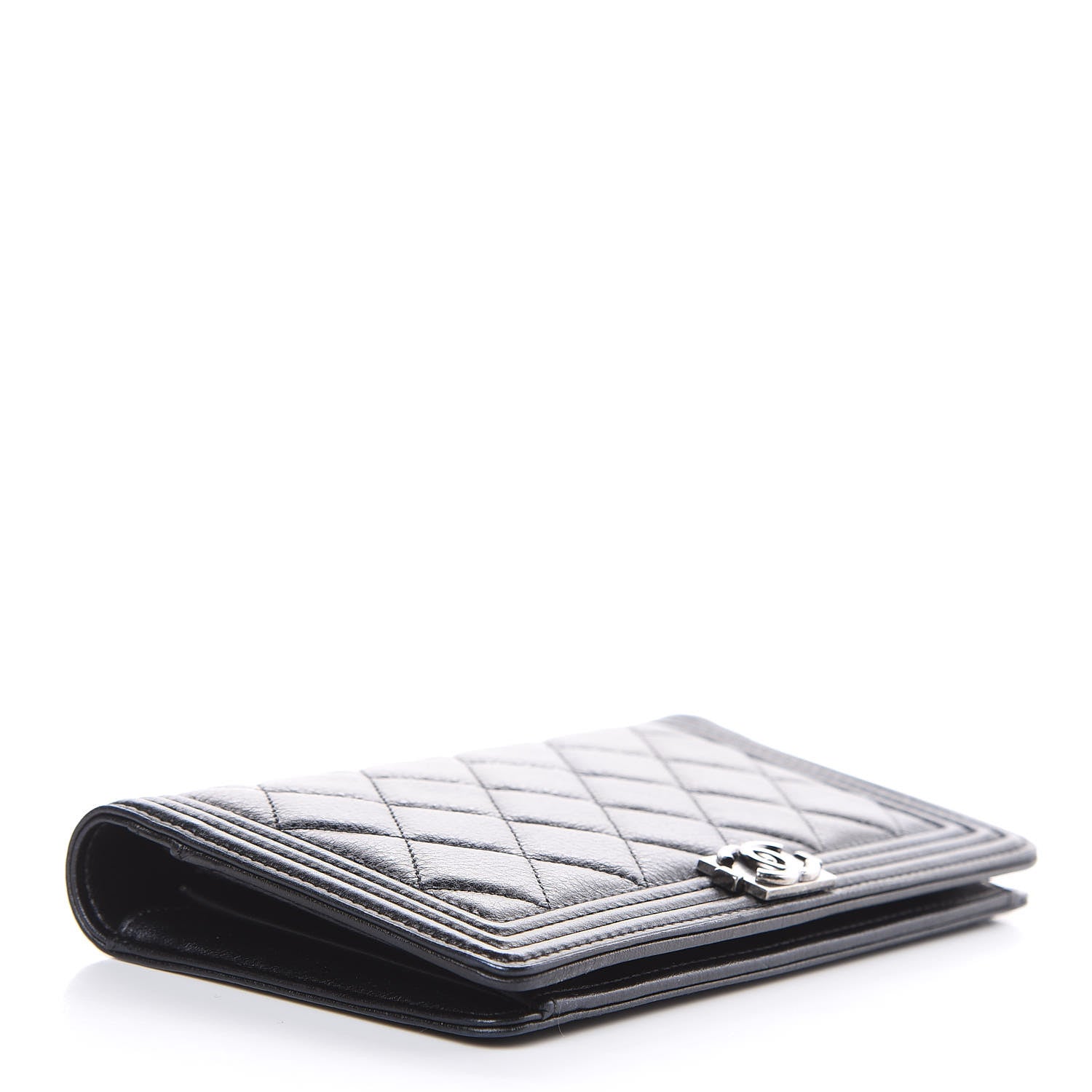 Chanel Calfskin Quilted Boy Yen Wallet Black 4 of 11