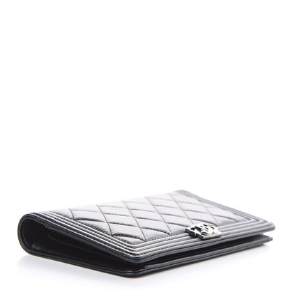 Chanel Calfskin Quilted Boy Yen Wallet Black 4 of 11