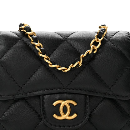Chanel Lambskin Coco Enamel Quilted Mini Chain Belt Bag Black 8 of 11