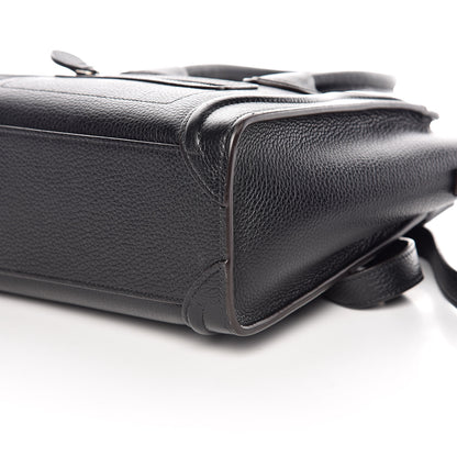 Celine Drummed Calfskin Nano Luggage Black 6 of 9
