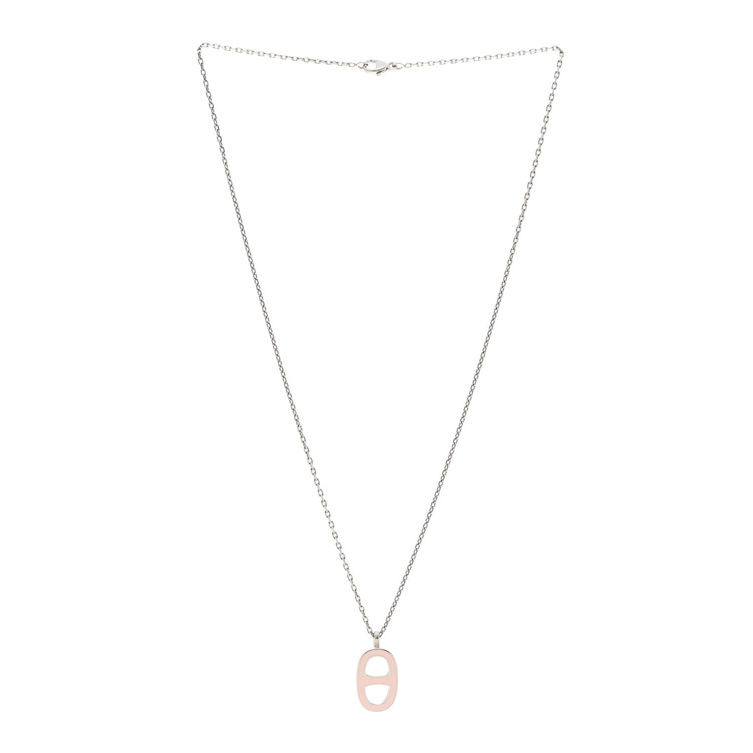 Hermes Laquered Iliade Pendant Necklace Pink 3 of 6