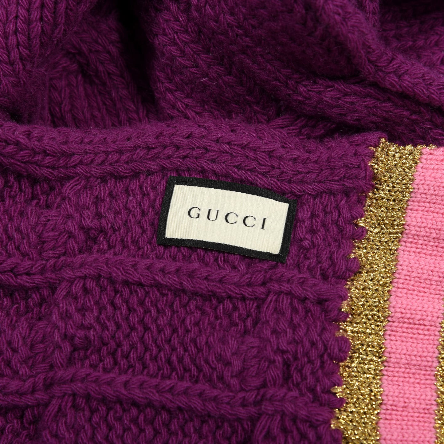 Wool Cashmere Blend Cable Knit Bonhate Long Scarf Magenta Pink