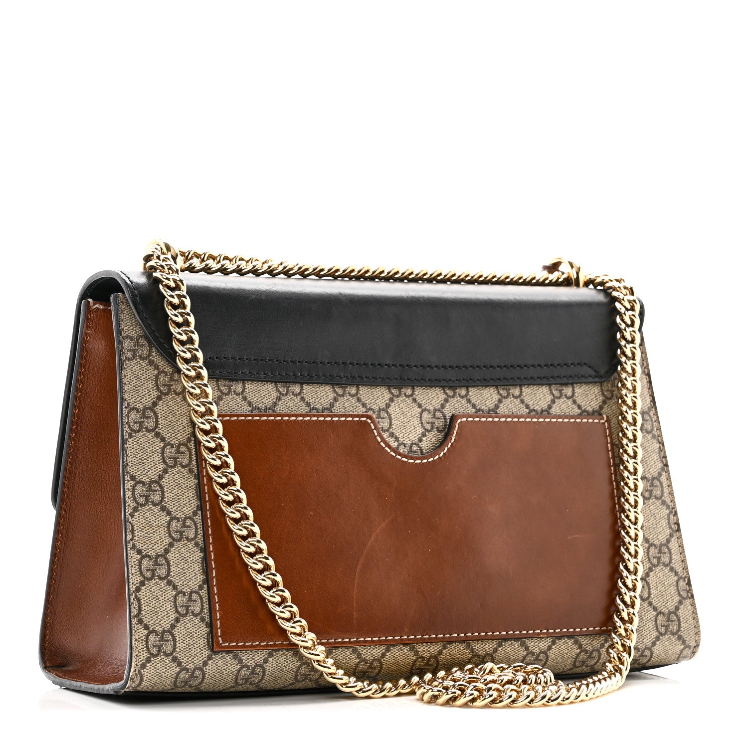 Gucci GG Supreme Monogram Calfskin Medium Padlock Shoulder Bag Beige Black Cuir 3 of 10