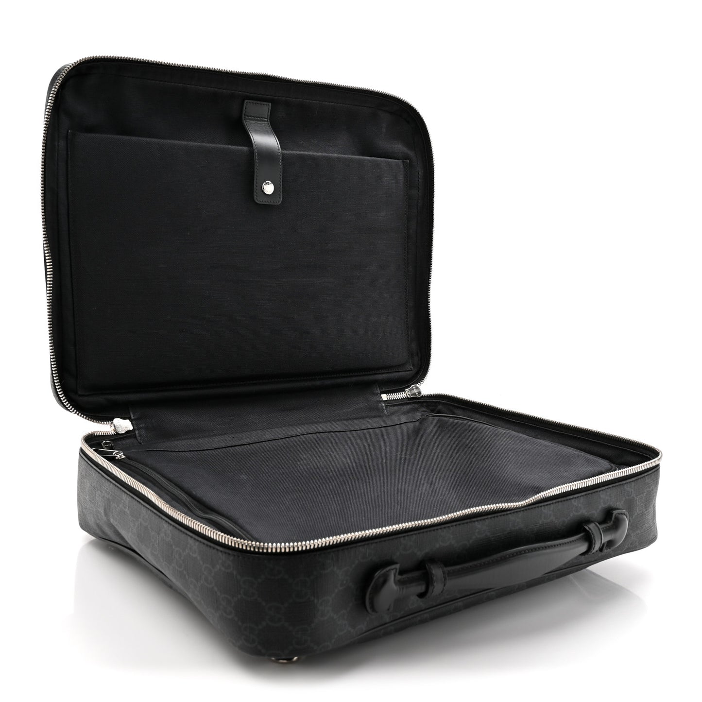 GG Supreme Monogram Briefcase Backpack Black Grey