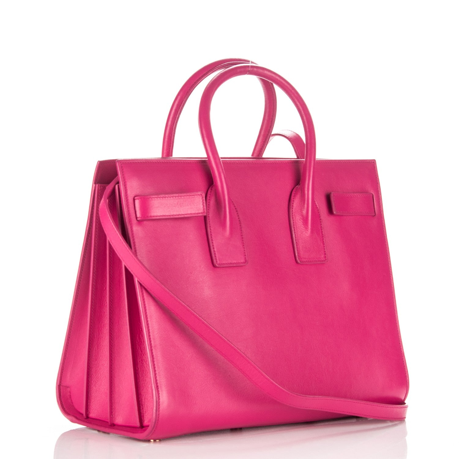 Saint Laurent Calfskin Small Sac De Jour Lipstick Fuchsia 3 of 7