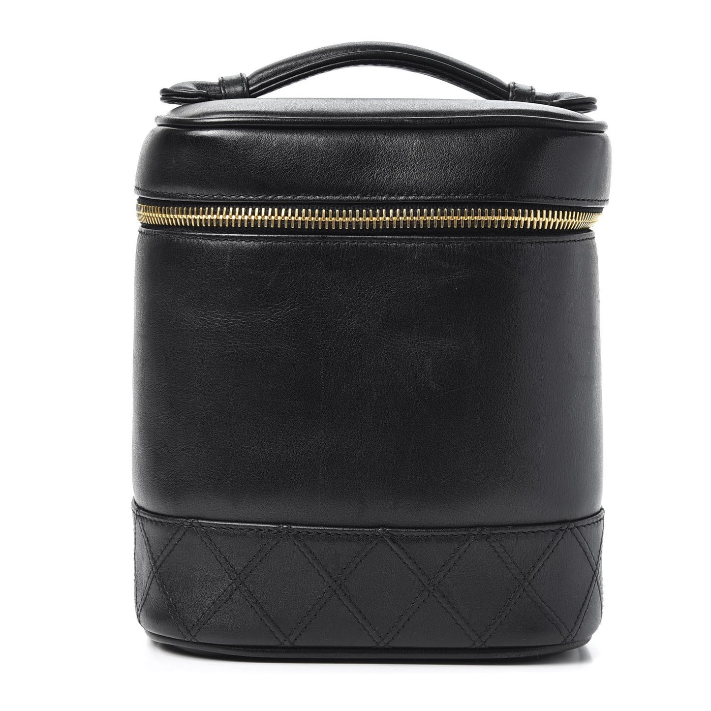 Lambskin Vanity Cosmetic Case Black